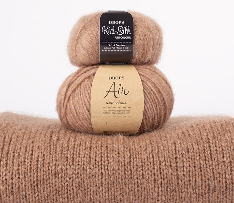 House of Knit Drops Air Kid Silk yarn combination