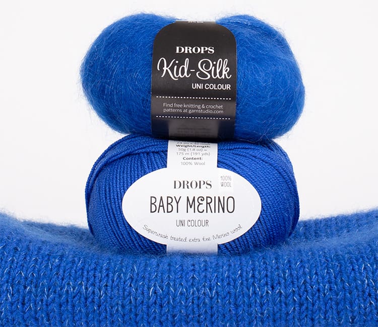 House of Knit Drops Baby Merino Kid Silk yarn combination
