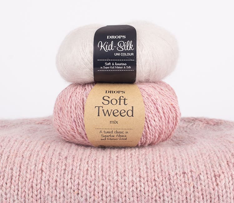 House of Knit Drops Soft Tweed Kid Silk yarn combination